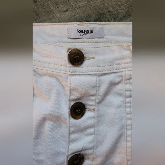 Kensie White Button-Down Mini Skirt - Picture 2 of 4